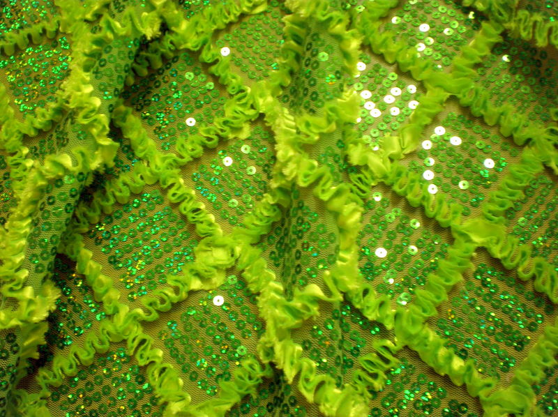 1.Green Diamond Shape With Ribbon Sequins